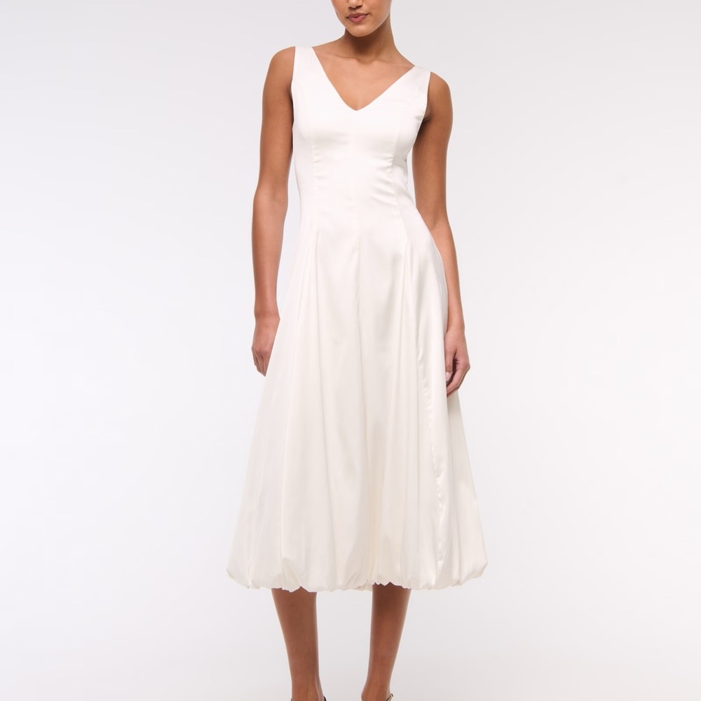NWT Abercrombie & Fitch White Bubble Midi Dress